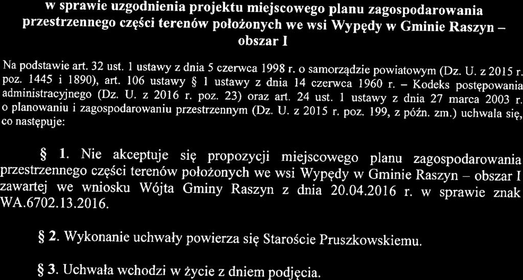 l.jchwała Nr...Z(2.&.../...g3.../20]6 Zarządu Powiatu Pruszkowskiego z dnia...ćź2...mś;ć/:a.'.'... 2016 r.