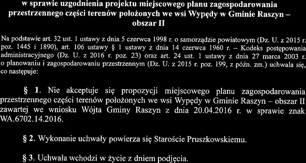 Uchwała Nr...ZO../...gźź../2016 Zarządu Powiatu Pruszkowskiego z dnia.../2.m.i2(.. '''''''... 2016 r.
