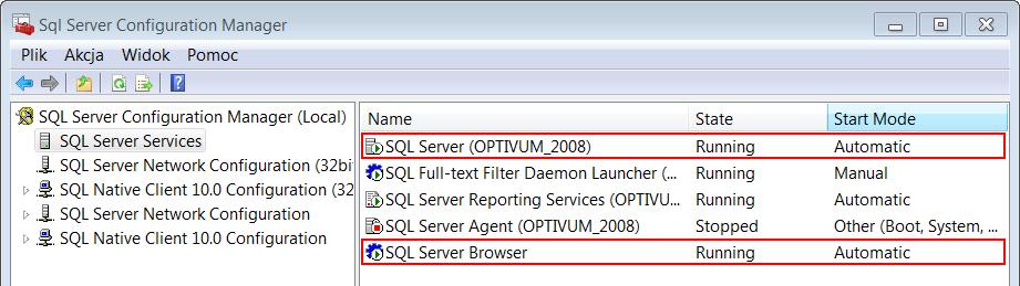 Instalacja i konfiguracja Microsoft SQL Server 2008 R2 Express 9/11 Włączenie protokołu wymiany danych SQL między komputerami Aby program Optivum mógł komunikować się z serwerem SQL, serwer oraz