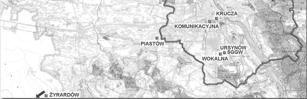 (rys. 2). Powyższe stacje, znajdujące się na terenie aglomeracji warszawskiej, reprezentują znaczny obszar miasta Warszawy oraz tereny podmiejskie o zróżnicowanym charakterze emisji tlenków azotu.