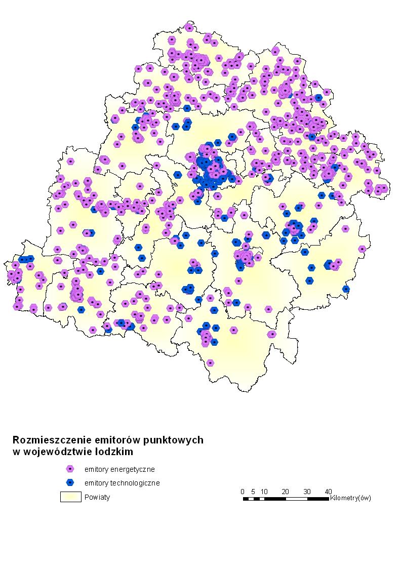 korzystające ze środowiska, prowadzonej przez Urząd Marszałkowski w Łodzi oraz informacji uzyskanych w drodze ankietyzacji bezpośrednio z zakładów emitujących zanieczyszczenia do atmosfery.