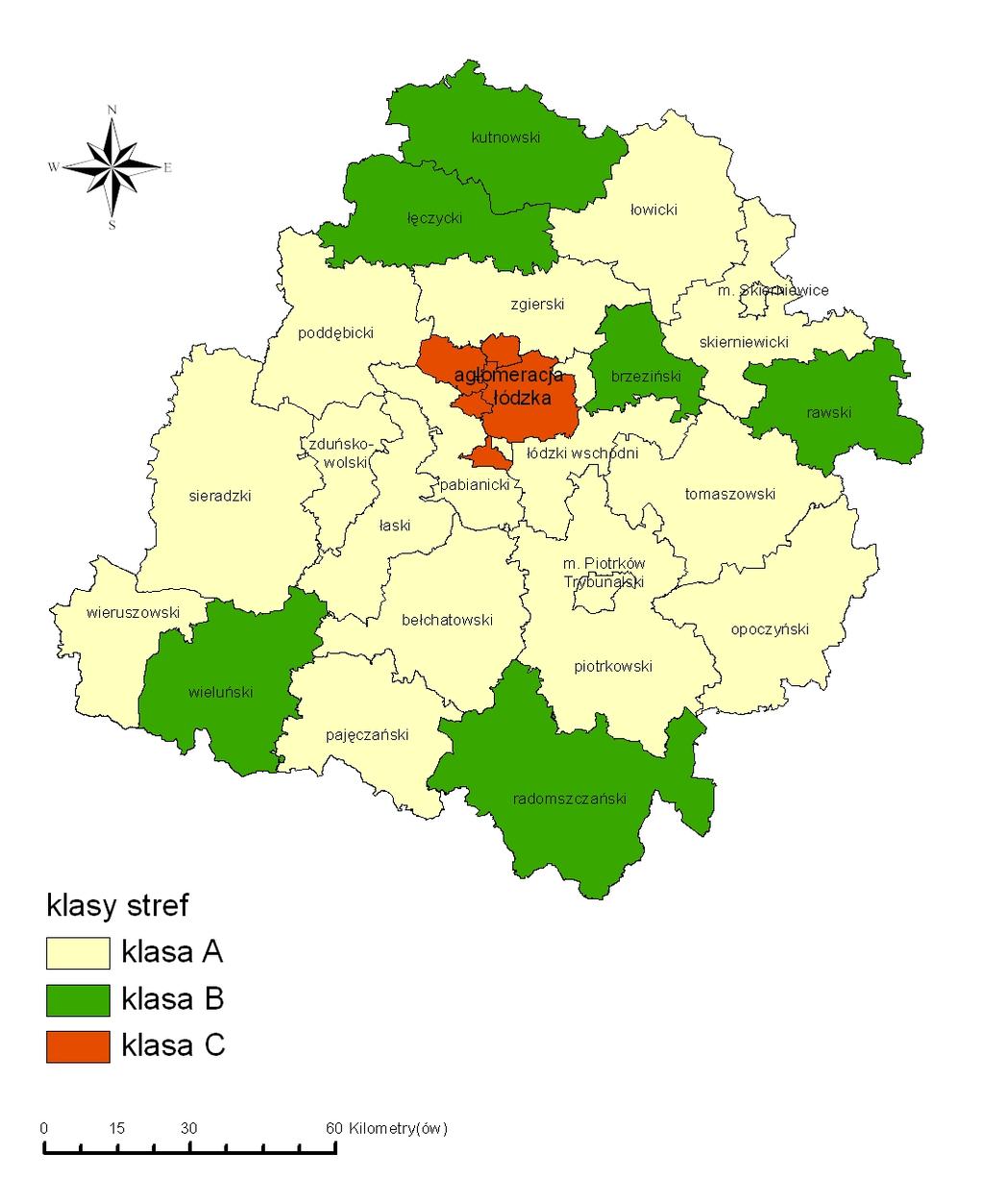 Mapa 17. Klasy stref w 2006 r.