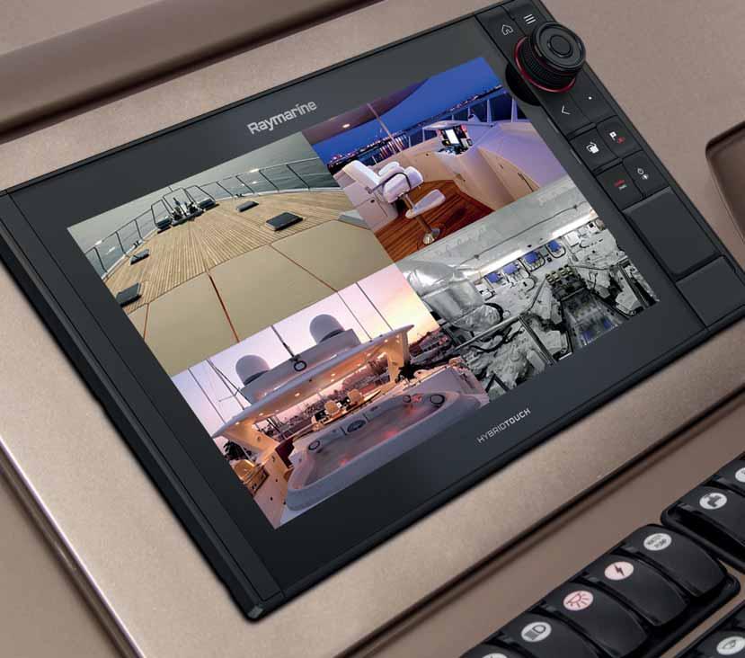 46 KAMERY VIDEO MORSKIE KAMERY VIDEO Kamery video Raymarine przekształcą twój wielofunkcyjny wskaźnik w pokładowy system obserwacyjny.