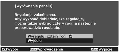 Konserwaja f Wybierz opję Rozp. regulaje i naiśnij przyisk. Kiedy wyświetli się komunikat, ponownie naiśnij przyisk.