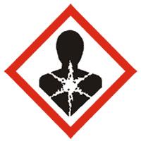 Działanie mutagenne na komórki rozrodcze, Kategoria 2 H341: Podejrzewa się, że powoduje wady genetyczne.