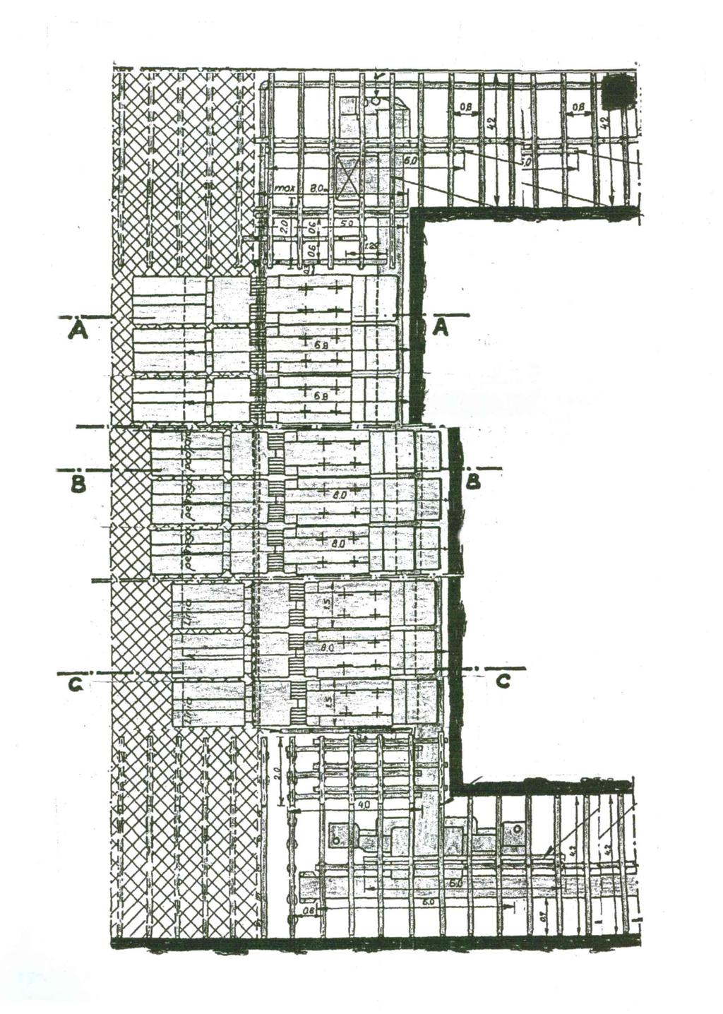Szkic sytuacyjny ściany A-2 w