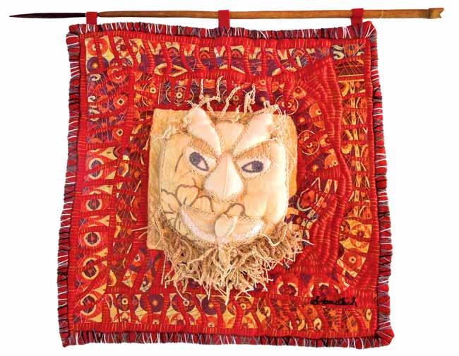 SILIVIA PIZA TANDLICH KOSTARYKA/ COSTA RICA El diablo 54 x 40 cm; technika: haft ręczny, aplikacja, pikowanie; 100% len (140 Fd./35 ct.