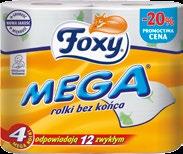 Papier toaletowy Foxy Mega rolki bez końca 4 rolki Cena za 1 rolkę - 1,74zł Ręcznik papierowy Foxy Cartapaglia polecany do tłuszczu 2 rolki Cena za 1 rolkę - 2,14zł Emulsja do higieny