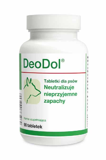 DeoDol NEUTRALIZATOR ZAPACHÓW DeoDol zawiera starannie dobrane składniki, które neutralizują przykre zapachy wydzielane przez psy oraz regulują procesy trawienne.