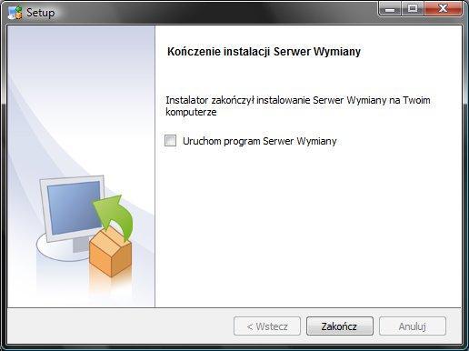 - 20 - Ponieważ serwer wymiany może wymieniać dane z różnymi systemami, instalator posiada opcje wyboru systemu docelowego.