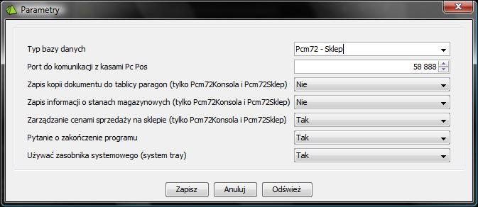 - 22 - Parametry serwera wymiany decydują w jakim trybie będzie pracował program oraz w jakim zakresie ma wymieniać dane pomiędzy sklepami a centralą.