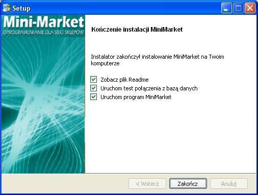 - 29 - Pozostała część przebiega automatycznie po której otrzymamy okienko informujące o zakończeniu procesu instalacji. Należy zaakceptować Zakończ.