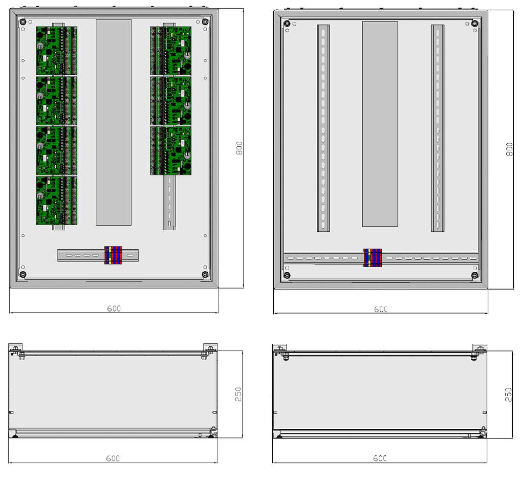 Strona 62 z 73 19.4. FPM-8-YY-ZZ Obudowa OBZ-FPMPLUS-8 ma wymiary 800x600x210.