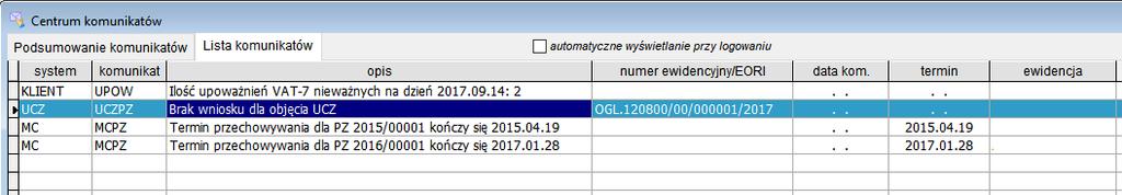 Dodatkowo, program kontroluje na bieżąco stan wydruku wniosków.