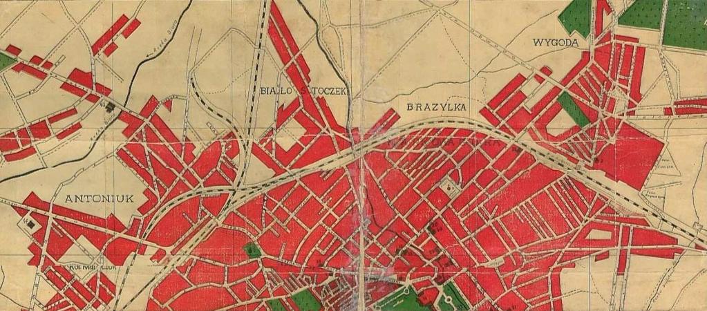 Ryc. 10: Plan miasta Białegostoku z 1937 r. II wojna światowa zapisała szczególnie tragiczny rozdział w historii Białegostoku.
