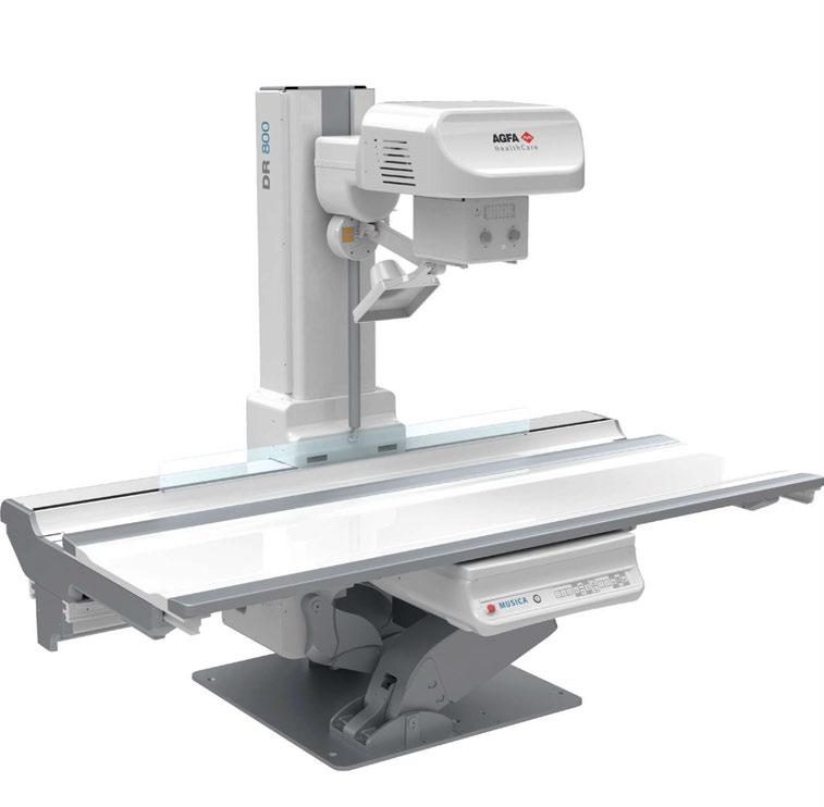 Uniwersalny system DR 800 wyposażony jest w cyfrowy detektor dynamiczny i oprogramowanie MUSICA 3 Dynamic do cyfrowego przetwarzania obrazów statycznych i dynamicznych.