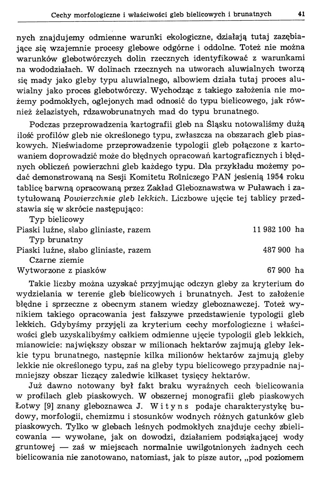 Cechy morfologiczne i w łaściwości gleb bielicowych i brunatnych 41 nych znajdujemy odmienne warunki ekologiczne, 'działają tutaj zazębiające się wzajemnie procesy glebowe odgórne i oddolne.