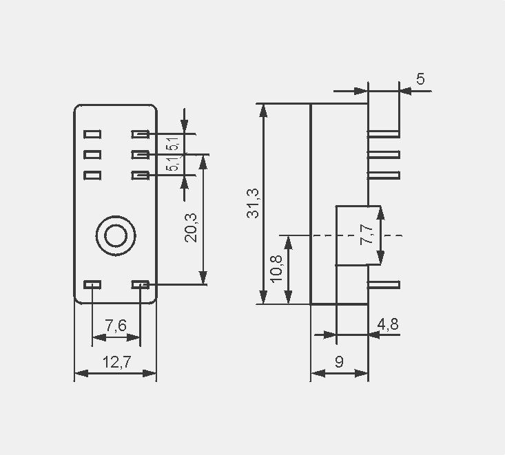 otworów w obwodzie drukowanym MP25-2 MH25-2 RM81-0001