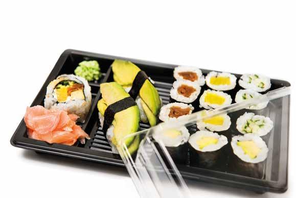 TACKI I WIECZKA DELI Dania sushi, Przekąski Orientalny wygląd wzmacnia autentyczność i prezentację zestawu Czarny kolor