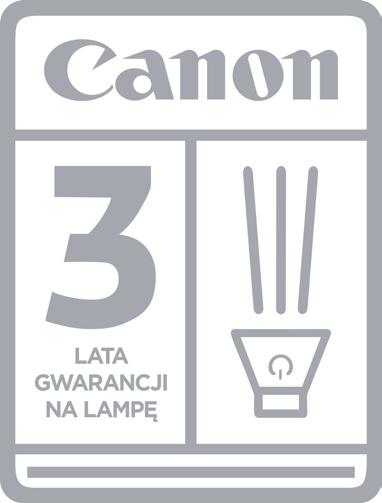 Gwarancja na lampę projektora Canon daje następujące korzyści: bezpłatną wymianę do 3 nowych lamp przez okres 3 lat bezpłatną dostawę nowej lampy bezpłatny recykling po wymianie uszkodzonej lampy 3
