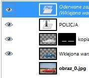 Następnie zaznaczamy narzędziem zaznaczania napis POLICJA i kopiujemy go CTRL+C i wklejamy
