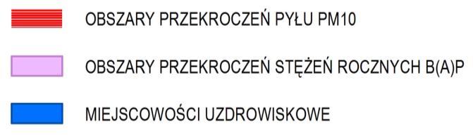 JAKOŚĆ POWIETRZA STREFY UZDROWISKOWE NA TLE OBSZARÓW PRZEKROCZEŃ ZANIECZYSZCZEŃ OBSZARY PROPONOWANE DO OBJĘCIA