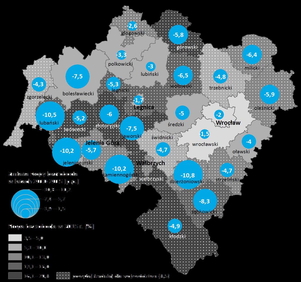 miejsce w kraju 5,9% od 2010 STOPA BEZROBOCIA: