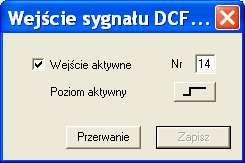 rejestratora przy wykorzystaniu np. zegara GPS z emulatorem DCF-77.