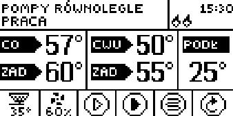 do 80OC. Zadaną C.O. można również zmienić wprost z głównego ekranu sterownika pokręcając gałką impulsatora.