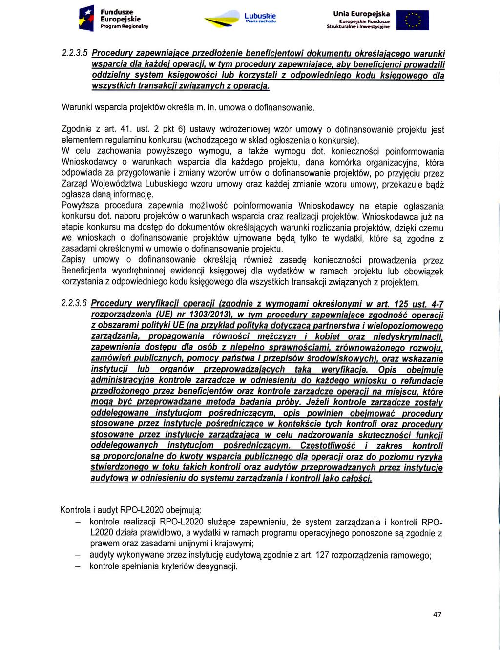 a Fundusze Lubushie Unia 2.2.3.