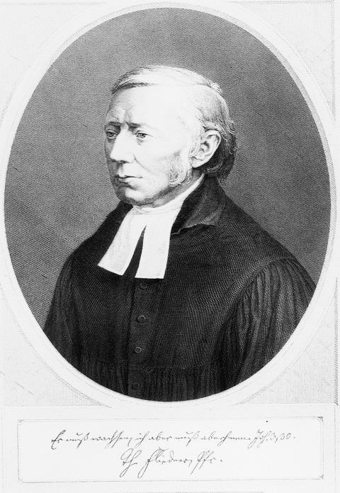 MEDALIONY BYCZYNA THEODOR FLIEDNER 1800-1864 A dom napełnił się wonią maści Ew. Jana 12, 3 Theodor Fliedner luterański ksiądz. Założyciel diakoni.