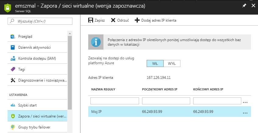 Uwaga: Przed zakupem usługi przetestuj wydajność pracy aplikacji w oparciu o chmurę Microsoft Azure,