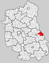 Rycina nr 1 Położenie gminy Dorohusk w województwie lubelskim Na terenie gminy dominują użytki rolne zajmujące 13 392 ha czyli 68% powierzchni gminy, z czego grunty orne zajmują 6 972 ha, użytki