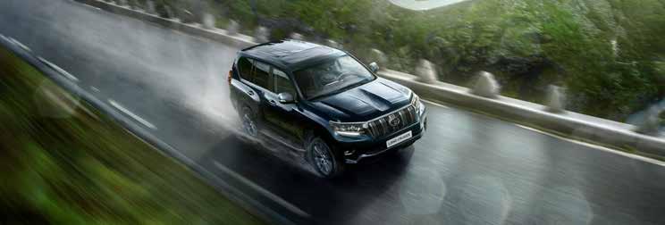 Komfort Prado Premium Invincible Executive System Inteligentny kluczyk (otwieranie i uruchamianie auta bez użycia kluczyka) Akustyczna szyba przednia Podgrzewane, elektrycznie sterowane i składane