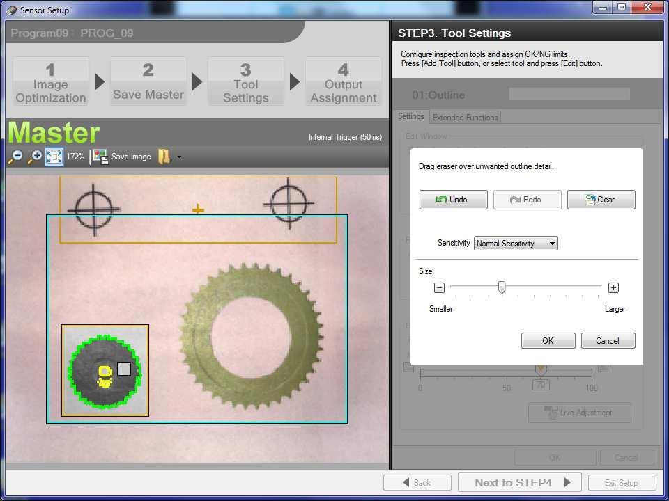 01:Outline Remove Outline Drag eraser over unwanted outline detail 01:Outline Live Adjustment Live