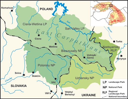 I Biosférická rezervácia Východné Karpaty V novembri 1992 bola vyhlásená poľsko-slovenská biosférická rezervácia v rámci programu UNESCO Človek a biosféra.