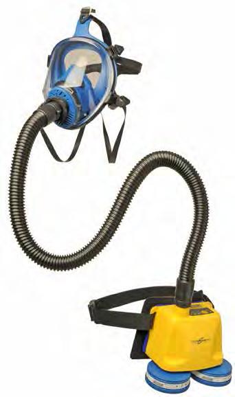 APARATY Z WYMUSZONYM PRZEPŁYWEM POWIETRZA (PAPR) TURBINA to produkt do respiracji z wymuszonym przepływem powietrza, zapewniający użytkownikowi większy komfort pracy.