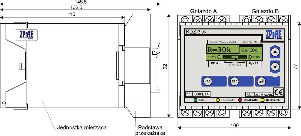 Komunikacja Protokół Tryb pracy Złącze fizyczne Prędkość transmisji Liczba bitów danych 8 Bit parzystości Liczba bitów startu 1 Liczba bitów stopu 1 Modbus RTU Slave RS-485 2-wire 9600 bps even