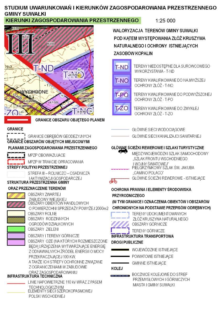 Arkusz 2 MIEJSCOWY PLAN ZAGOSPODAROWANIA PRZESTRZENNEGO CZĘŚCI OBRĘBÓW GEODEZYJNYCH DUBOWO DRUGIE, ZIELONE KAMEDULSKIE, WYCHODNE, PRZEBRÓD, KUKÓW i TRZCIANE W GMINIE SUWAŁKI RYSUNEK PLANU W SKALI