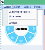 VI. DODAWANIE KAMERY KONFIGURACJA URZĄDZENIA Aby dodać nową kamerę wybieramy z górnego menu : [SYSTEM LISTA KAMER] Uruchomi nam się narzędzie dodawania / usuwania