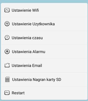 XIV. APLIKACJA Ustawienia w aplikacji mobilnej Aby przejść do ustawień należy w panelu głównym nacisnąć przy dodanej kamerze przycisk[ ].