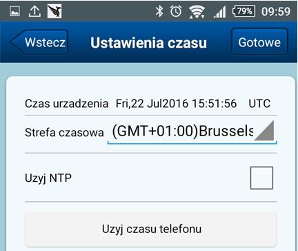 Zmiany można dokonać dopiero po pierwszej konfiguracji kamery.