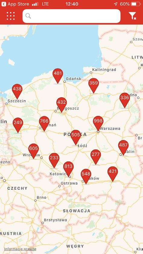 W aplikacji znajdują się przyciski bez etykiety. Plusem jest odpowiednie oznaczenie wyszukiwarki.