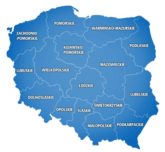 Rozkład geograficzny genotypów HBV w Polsce (n=437) A 75% D