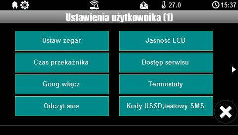 Str. 38 Konfiguracja systemu. Widok okna z ustawieniami użytkownika dla panelu TPR-4: Ustaw zegar.