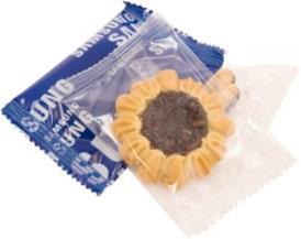 bezbarwna Ilość ciastek w 1 kg ok. 416 szt. ok. 182 szt. ok. 77 szt. ok. 71 szt. Wymiary 1 szt. ciastka 40 mm x 10 mm 65 x 45 x 5 mm 50 mm x 10 mm 50 mm x 14 mm Wymiary opakowania ok.