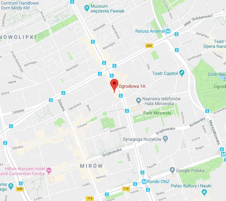 LOKALIZACJA Przedmiotowa nieruchomość położona jest w budynku przy ul. Ogrodowej 1a, w centralnej części miasta, w dzielnicy Wola.