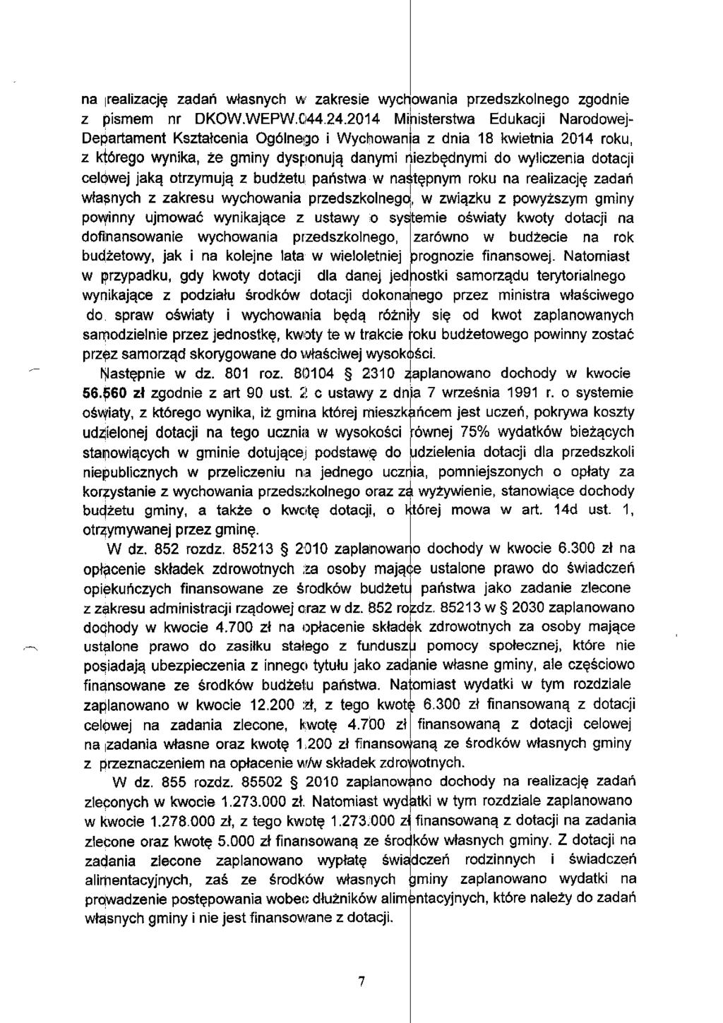 n relzcjg zn wlsnych z psmem nr DKOW.WPW.