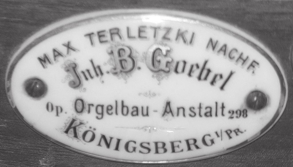 122 Dekanat Olesno Gamba 8 Gemshorn 8 Octave 4 Flöte 4 Waldflöte 2 Rauschquinte 2⅔ u.