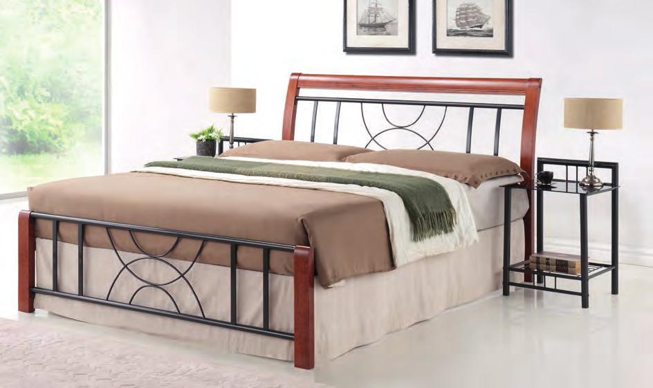 N 326 cortina łóżko, drewno/metal kolor czereśnia